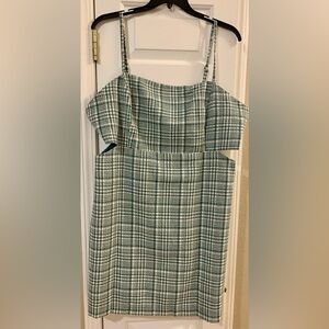 Forever 21 Plus Size Teal Tweed a-line Sheath Tunic Dress with midriff cutout